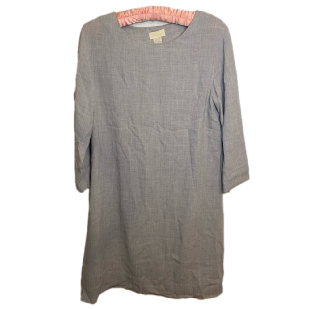 J Jill wool rayon boat neck midi dress heather grey